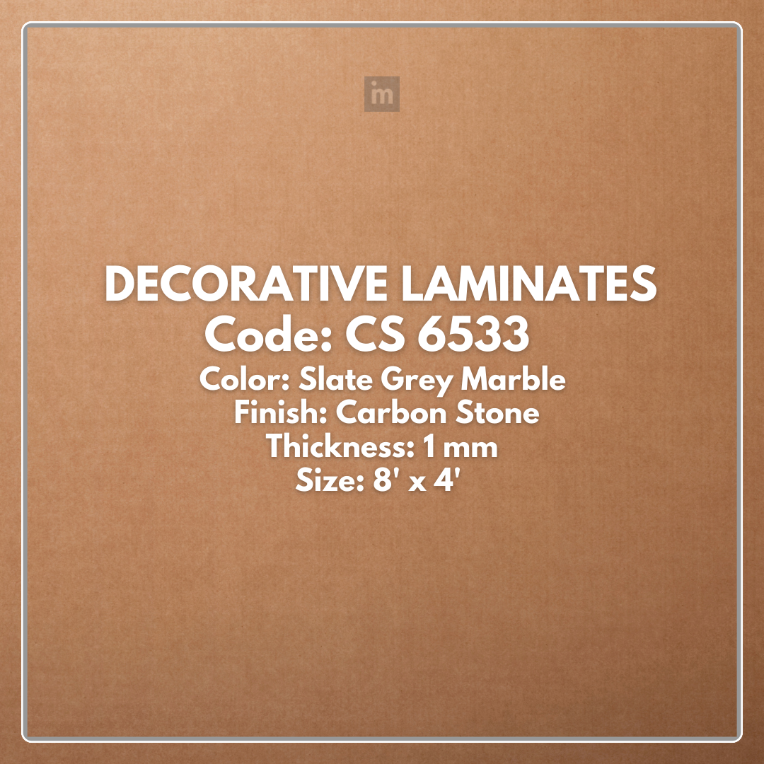 CS - 6533 SLATE GREY MARBLE / CARBON STONE / DECORATIVE LAMINATE / THINK LUXURY  - 1MM - 8FT x 4FT