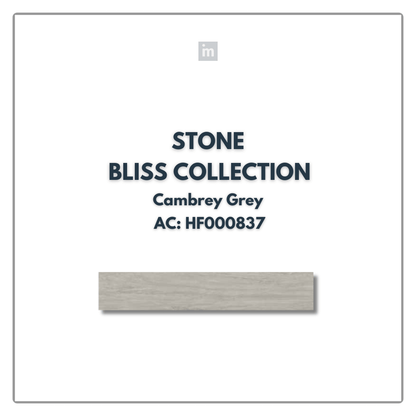 AC: HF000837 - CAMBREY GREY- STONE - BLISS COLLECTION - 8.86INCH X 48.03INCH X 4MM - CLICK N LOCK TILES - WELSPUN FLOORING