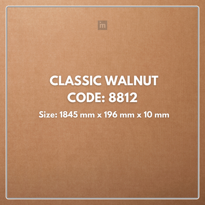 8812 - CLASSIC WALNUT  - 1845MM X 196MM X 10MM - IMMENSO - WOOD FLOORS - HYBRID LAMINATE FLOORING