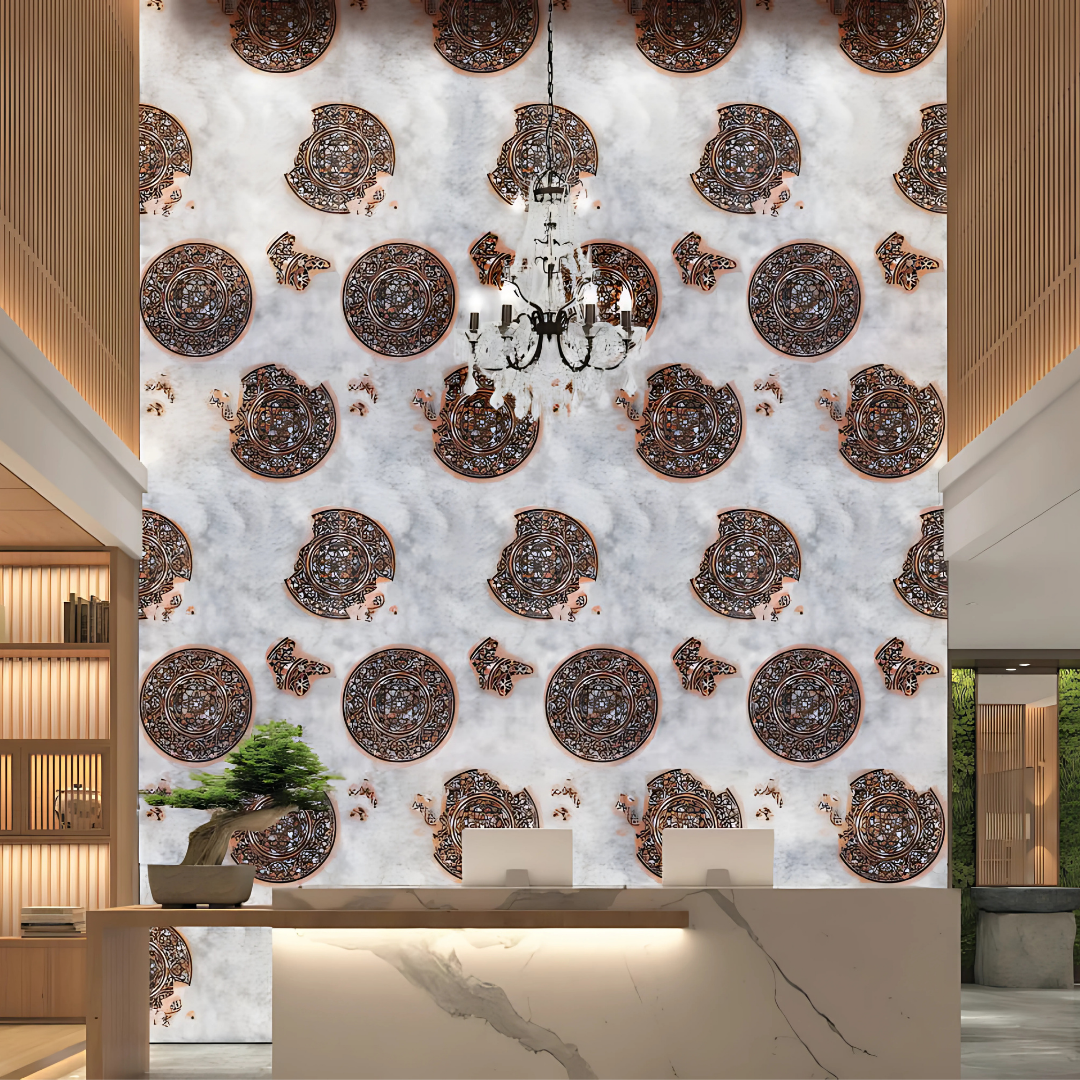 5609 - 12MM THICKNESS - 8'X4' SIZE - 28KG WEIGHT-  HDHMR MDF - DECORATIVE SURFACE