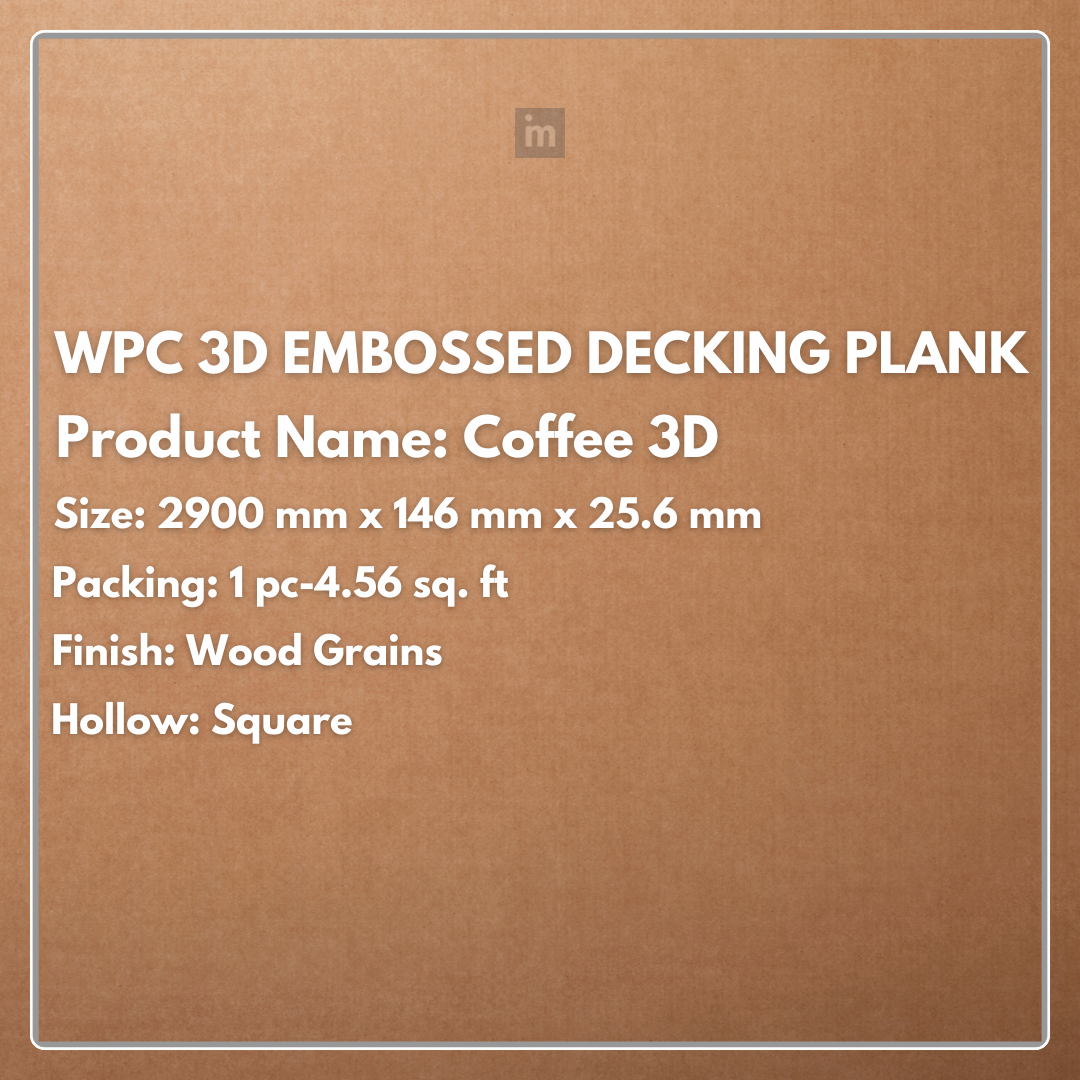 COFFEE 3D - WPC 3D EMBOSSED DECKING PLANK - FLOORWALK  - LAMINATE FLOORING