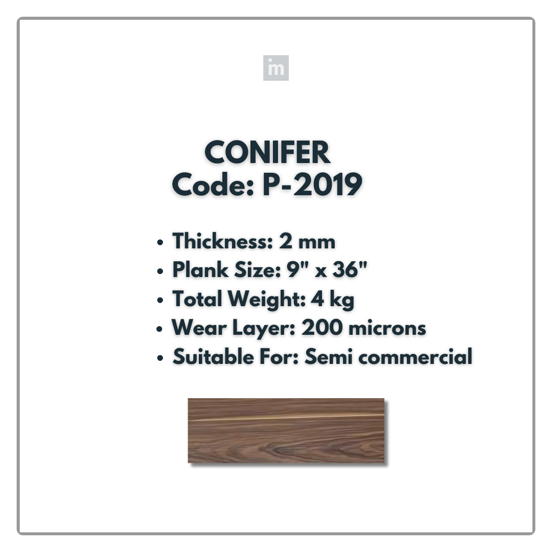 P - 2019 - CONIFER - 9" X 36" X 2MM - PVC FLOORING - VINYL  PLANKS &  TILES -  SOLUTIA - FLOORING