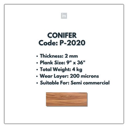 P - 2020 - CONIFER - 9" X 36" X 2MM - PVC FLOORING - VINYL  PLANKS &  TILES -  SOLUTIA - FLOORING