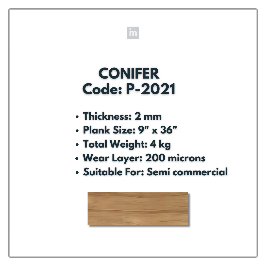 P - 2021 - CONIFER - 9" X 36" X 2MM - PVC FLOORING - VINYL  PLANKS &  TILES -  SOLUTIA - FLOORING