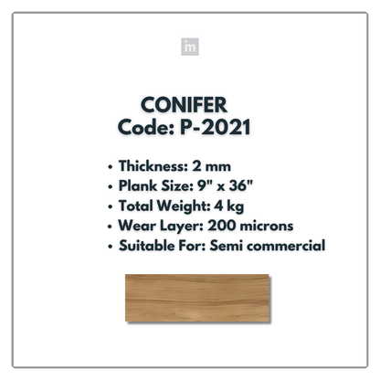 P - 2021 - CONIFER - 9" X 36" X 2MM - PVC FLOORING - VINYL  PLANKS &  TILES -  SOLUTIA - FLOORING