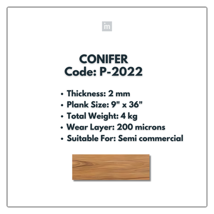 P - 2022 - CONIFER - 9" X 36" X 2MM - PVC FLOORING - VINYL  PLANKS &  TILES -  SOLUTIA - FLOORING
