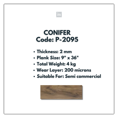 P - 2095 - CONIFER - 9" X 36" X 2MM - PVC FLOORING - VINYL  PLANKS &  TILES -  SOLUTIA - FLOORING