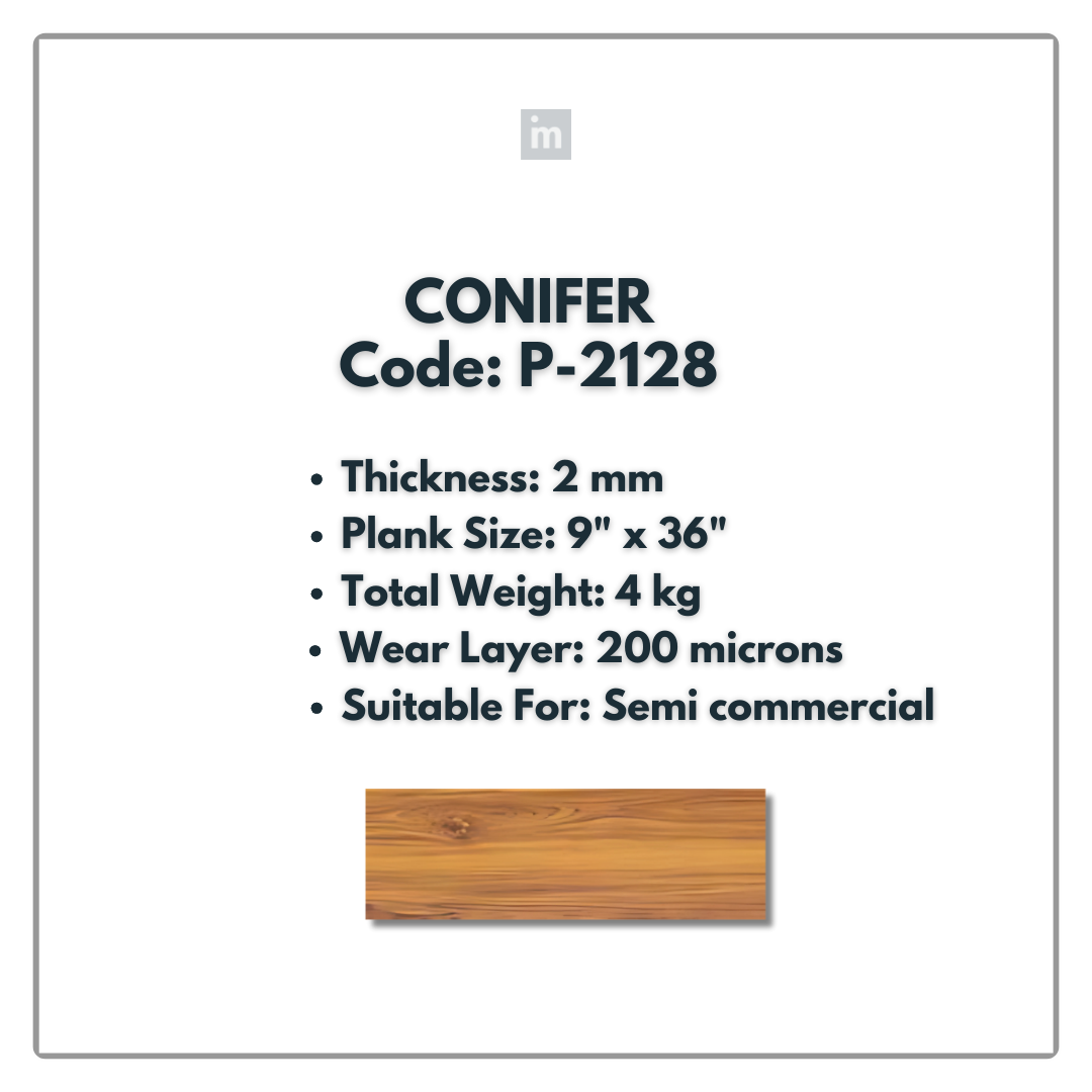 P - 2128 - CONIFER - 9" X 36" X 2MM - PVC FLOORING - VINYL  PLANKS &  TILES -  SOLUTIA - FLOORING