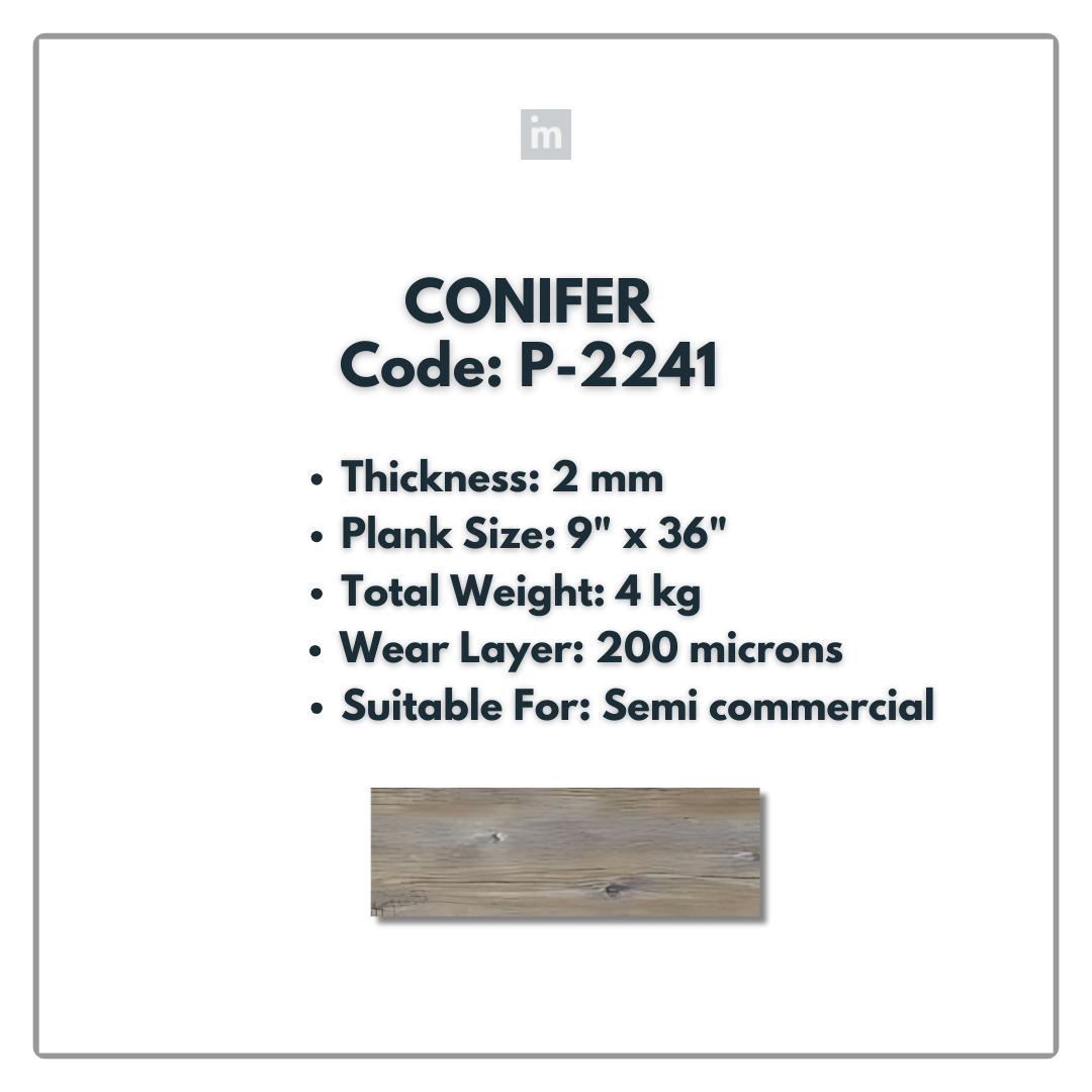 P - 2241 - CONIFER - 9" X 36" X 2MM - PVC FLOORING - VINYL  PLANKS &  TILES -  SOLUTIA - FLOORING