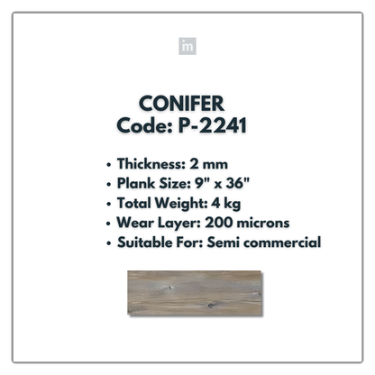 P - 2241 - CONIFER - 9" X 36" X 2MM - PVC FLOORING - VINYL  PLANKS &  TILES -  SOLUTIA - FLOORING