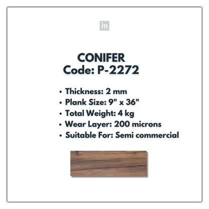 P - 2272 - CONIFER - 9" X 36" X 2MM - PVC FLOORING - VINYL  PLANKS &  TILES -  SOLUTIA - FLOORING