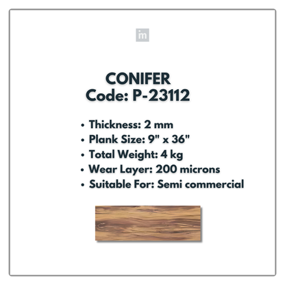 P - 23112 - CONIFER - 9" X 36" X 2MM - PVC FLOORING - VINYL  PLANKS &  TILES -  SOLUTIA - FLOORING