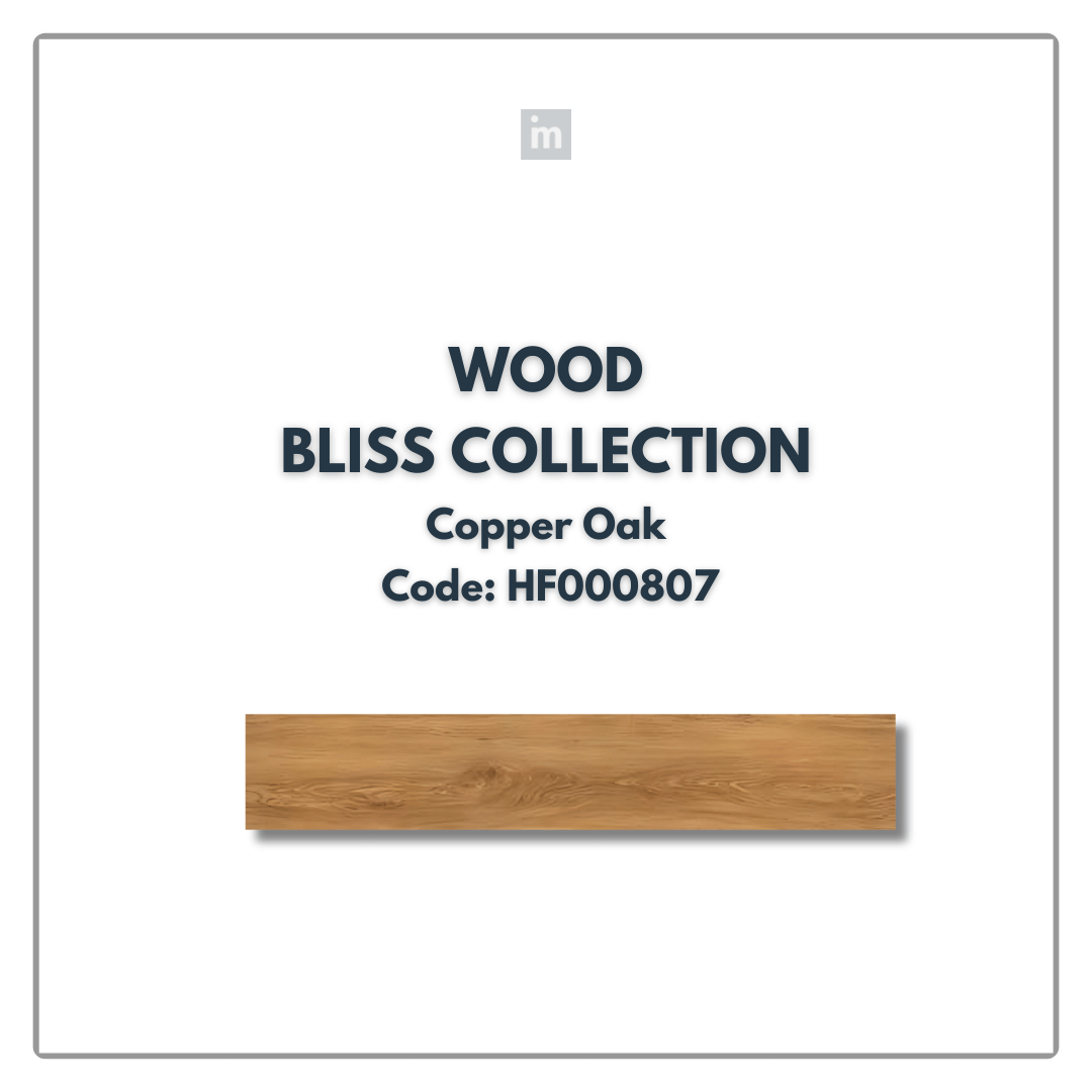 AC: HF000807 - COPPER OAK - WOOD - BLISS COLLECTION - 8.86INCH X 48.03INCH X 4MM - CLICK N LOCK TILES - WELSPUN FLOORING