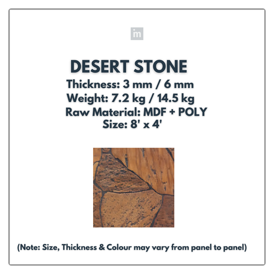 DESERT STONE / 8 FT x 4 FT / MDF PANEL / GLO DECOR