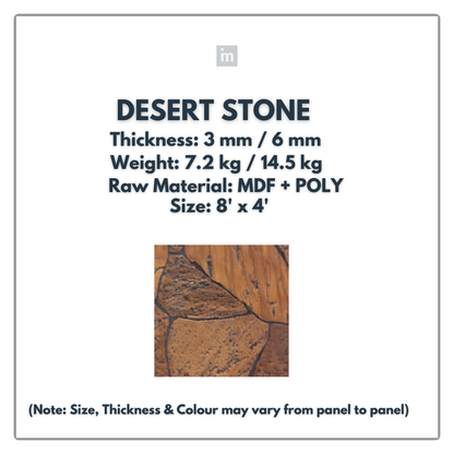 DESERT STONE / 8 FT x 4 FT / MDF PANEL / GLO DECOR