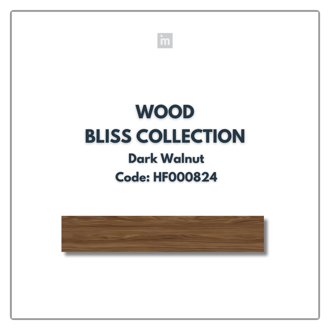 AC: HF000824 - DARK WALNUT - WOOD - BLISS COLLECTION - 8.86INCH X 48.03INCH X 4MM - CLICK N LOCK TILES - WELSPUN FLOORING