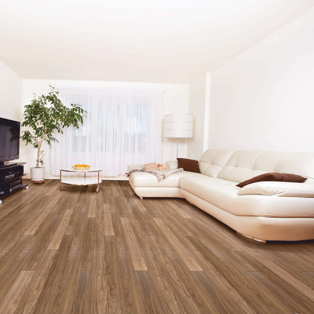 388 - ESPRESSO WALNUT - AC5 1215MM X 128MM X 8MM - ELEVATE LUXURIOUS WALNUT SHADES  - LAMINATE WOODEN  FLOORING