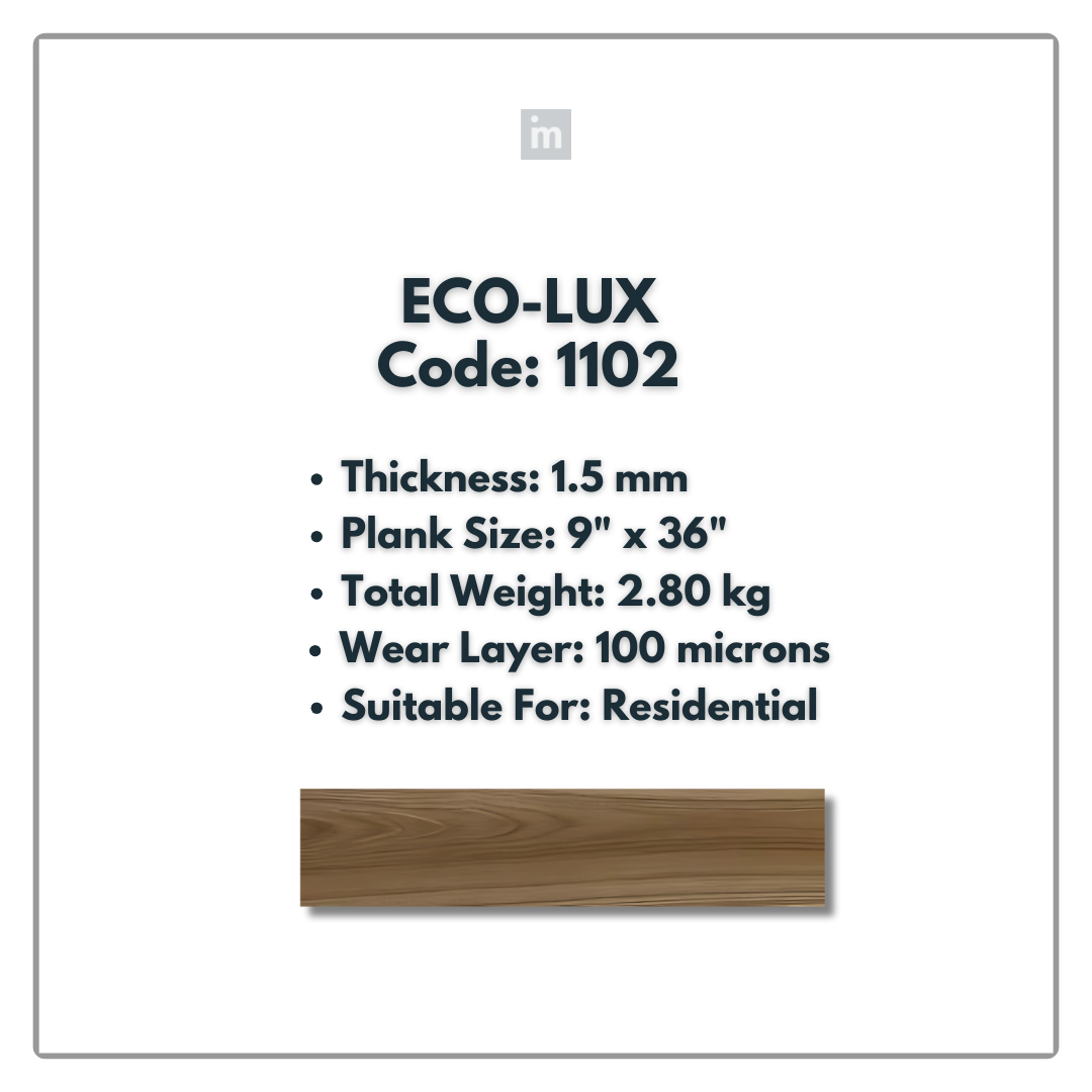 1102 - ECO LUX - 6" X 36" X 1.5MM - PVC FLOORING - VINYL  PLANKS &  TILES -  SOLUTIA - FLOORING