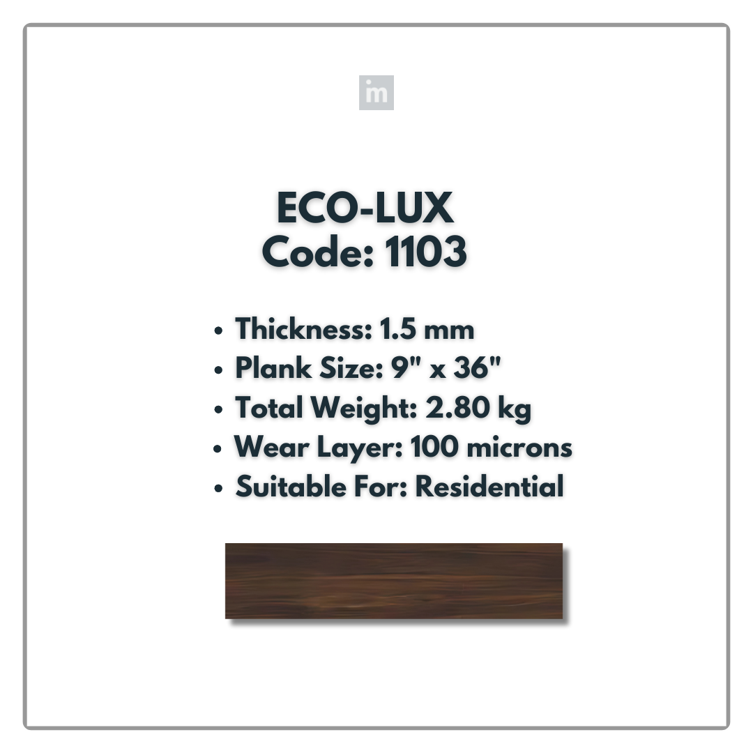 1103 - ECO LUX - 6" X 36" X 1.5MM - PVC FLOORING - VINYL  PLANKS &  TILES -  SOLUTIA - FLOORING