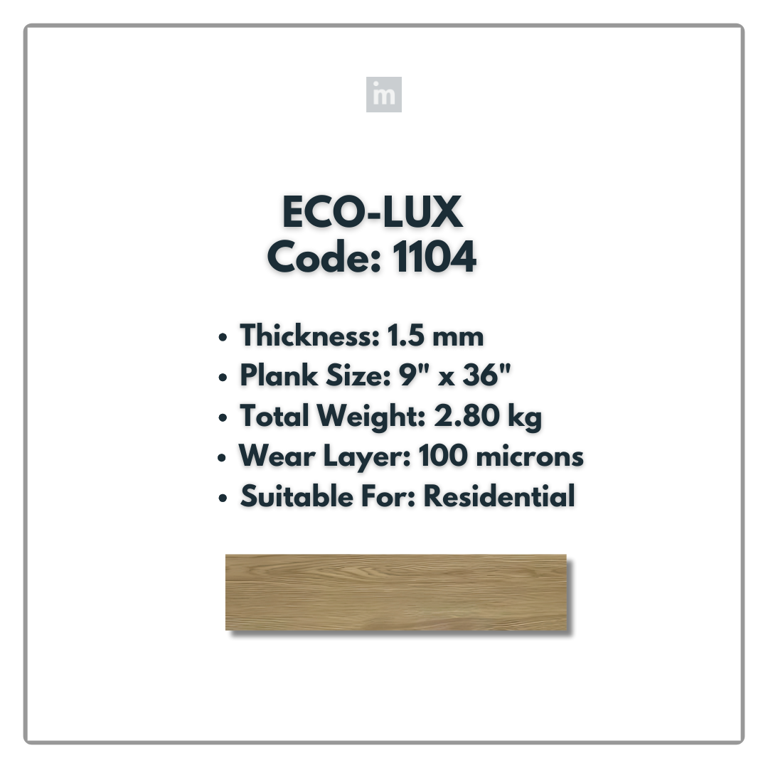 1104 - ECO LUX - 6" X 36" X 1.5MM - PVC FLOORING - VINYL  PLANKS &  TILES -  SOLUTIA - FLOORING