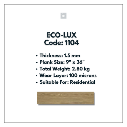 1104 - ECO LUX - 6" X 36" X 1.5MM - PVC FLOORING - VINYL  PLANKS &  TILES -  SOLUTIA - FLOORING