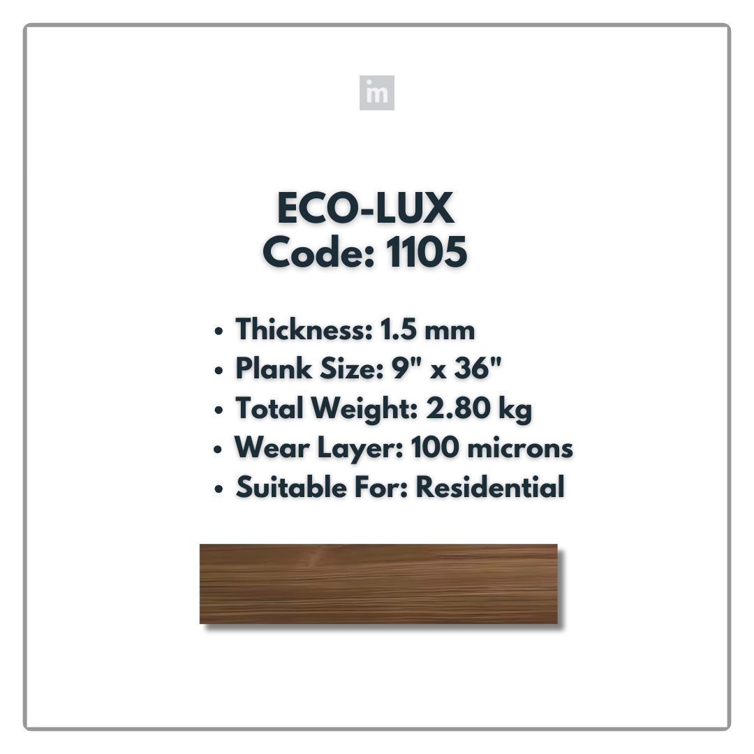 1105 - ECO LUX - 6" X 36" X 1.5MM - PVC FLOORING - VINYL  PLANKS &  TILES -  SOLUTIA - FLOORING