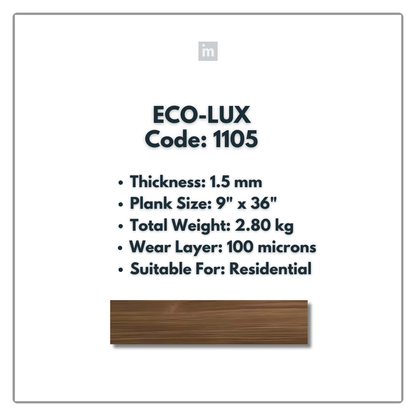 1105 - ECO LUX - 6" X 36" X 1.5MM - PVC FLOORING - VINYL  PLANKS &  TILES -  SOLUTIA - FLOORING