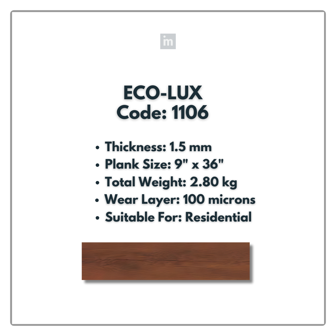 1106 - ECO LUX - 6" X 36" X 1.5MM - PVC FLOORING - VINYL  PLANKS &  TILES -  SOLUTIA - FLOORING