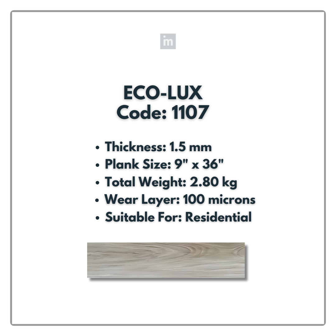 1107 - ECO LUX - 6" X 36" X 1.5MM - PVC FLOORING - VINYL  PLANKS &  TILES -  SOLUTIA - FLOORING