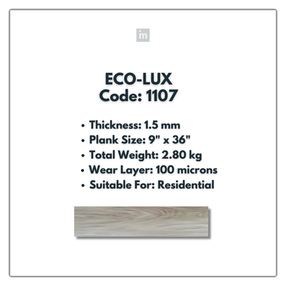 1107 - ECO LUX - 6" X 36" X 1.5MM - PVC FLOORING - VINYL  PLANKS &  TILES -  SOLUTIA - FLOORING