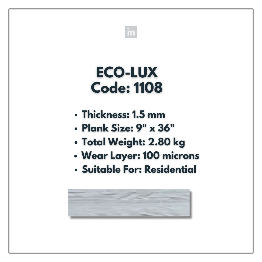1108 - ECO LUX - 6" X 36" X 1.5MM - PVC FLOORING - VINYL  PLANKS &  TILES -  SOLUTIA - FLOORING