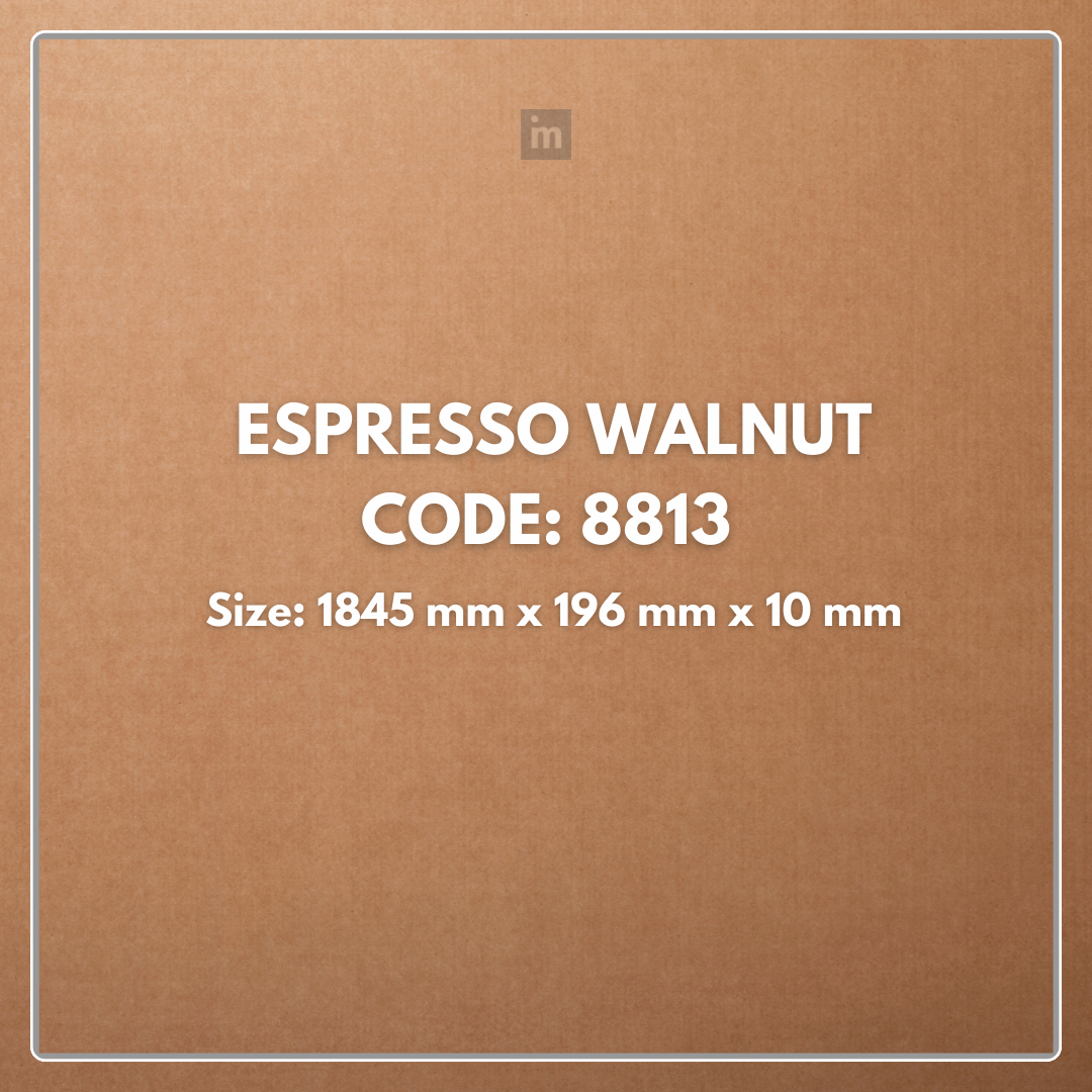 8813 - ESPRESSO WALNUT - 1845MM X 196MM X 10MM - IMMENSO - WOOD FLOORS - HYBRID LAMINATE FLOORING