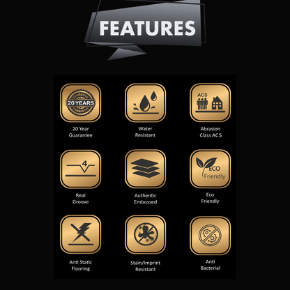 385 - ALPINE WALNUT - AC5 1215MM X 128MM X 8MM - ELEVATE LUXURIOUS WALNUT SHADES  - LAMINATE WOODEN  FLOORING