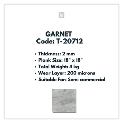 T - 20712 - GARNET - 18" X 18" X 2MM - PVC FLOORING - VINYL  PLANKS &  TILES -  SOLUTIA - FLOORING