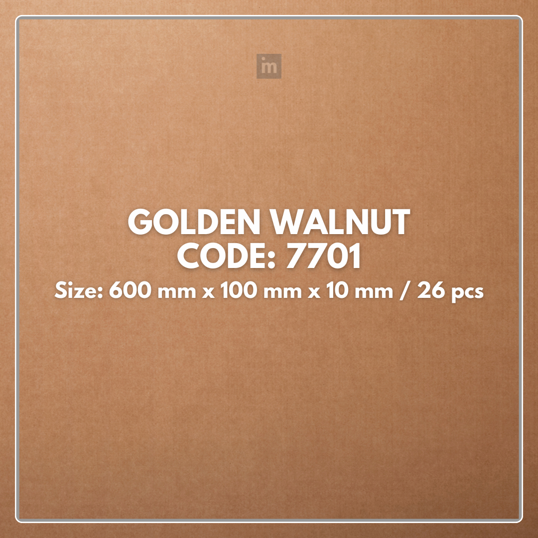 7701 - GOLDEN WALNUT - 600MM X 100MM X 10MM - LIVANTI - WOOD FLOORS - HYBRID LAMINATE FLOORING