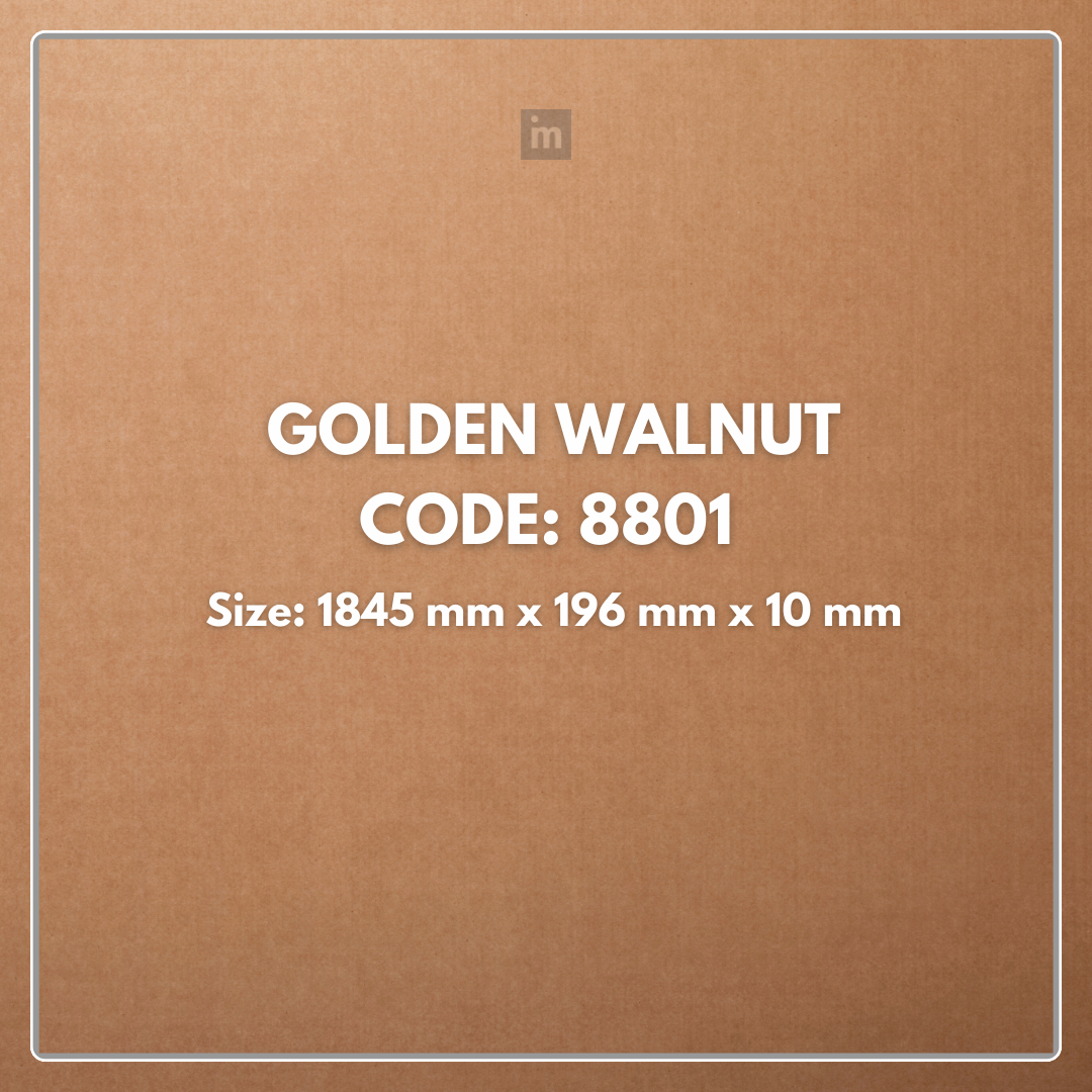 8801 - GOLDEN WALNUT - 1845MM X 196MM X 10MM - IMMENSO - WOOD FLOORS - HYBRID LAMINATE FLOORING