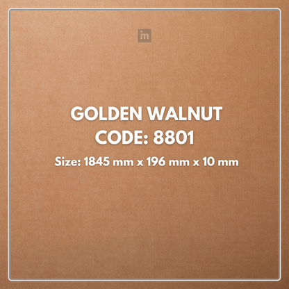 8801 - GOLDEN WALNUT - 1845MM X 196MM X 10MM - IMMENSO - WOOD FLOORS - HYBRID LAMINATE FLOORING
