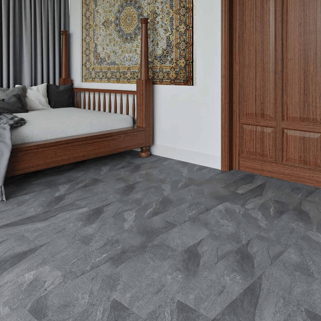 AC: HF001323 - GRAPHITE KADAPPA - STONE - EDEN COLLECTION -  CLICK N LOCK TILES - WELSPUN FLOORING