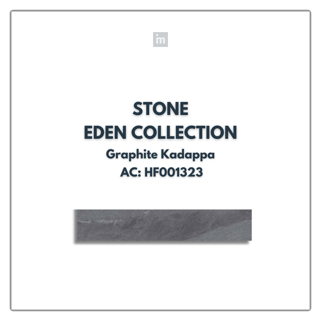 AC: HF001323 - GRAPHITE KADAPPA - STONE - EDEN COLLECTION -  CLICK N LOCK TILES - WELSPUN FLOORING