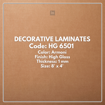 HG- 6501 ARMONI  / HIGH GLOSS   / DECORATIVE LAMINATE / THINK LUXURY  - 1MM - 8FT x 4FT