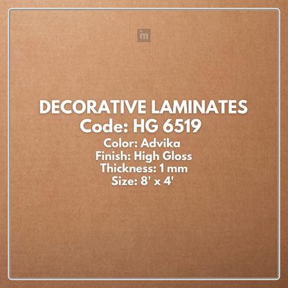 HG- 6519 ADVIKA   / HIGH GLOSS   / DECORATIVE LAMINATE / THINK LUXURY  - 1MM - 8FT x 4FT