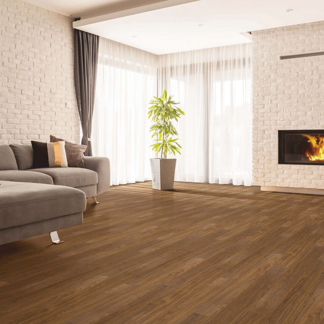 383 - ITALIAN WALNUT - AC5 1215MM X 128MM X 8MM - ELEVATE LUXURIOUS WALNUT SHADES  - LAMINATE WOODEN  FLOORING