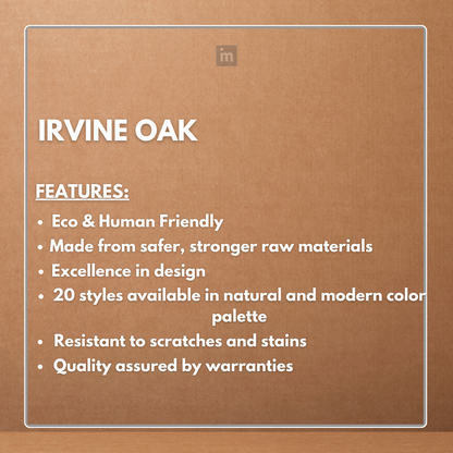 IRVINE OAK - 152.4MM X 914.4MM X 1.5MM  - WOOD VINYL  PLANKS - THE DIVINE COLLECTION - FLOORING