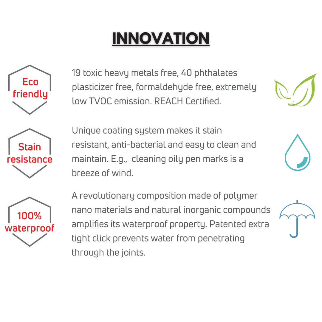 P 4444 - FLAT - SPC TILE FLOORING - 620MM X 310MM X 0.3/5 + 1MM  - STUPA - SPC COLLECTION - FLOORING