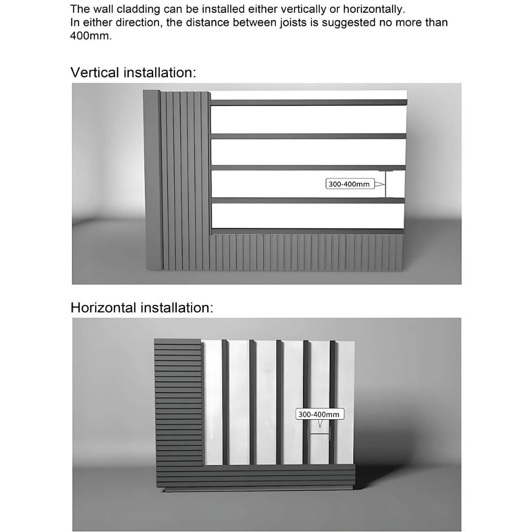 WPC Co-Extrusion Great Wall Panel | Finish: Brushed| Colours: Teak, Redwood, Walnut, Black | Size: 2440 x 219 x 26mm