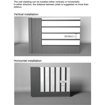 WPC Co-Extrusion Great Wall Panel | Finish: Brushed| Colours: Teak, Redwood, Walnut, Black | Size: 2440 x 219 x 26mm