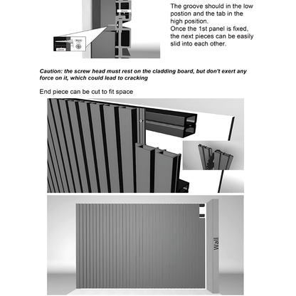 WPC Co-Extrusion Great Wall Panel | Finish: Brushed| Colours: Teak, Redwood, Walnut, Black | Size: 2440 x 219 x 26mm
