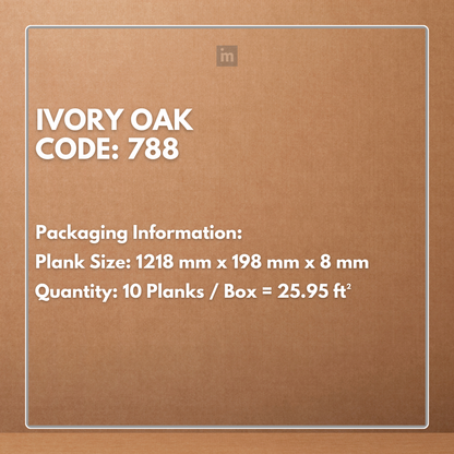 788 - IVORY OAK - AC4 1218MM X 198MM X 8MM - MAJESTIC - LAMINATE WOODEN  FLOORING