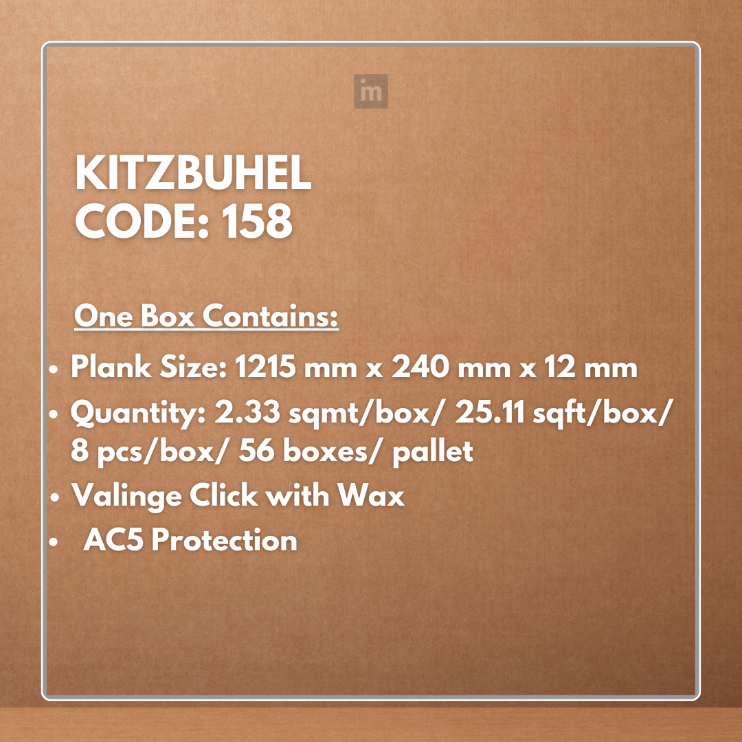 158 - KITZBUHEL - AC5 1215MM X 240MM X 12MM -  RUSTIC ROYAL OAK COLLECTION - LAMINATE FLOORING