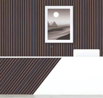 LV 524 - HEIGHT 8 FEET X WIDTH 5 INCH X THICKNESS 12MM - FLUTED LOUVERS - DECORATIVE CHARCOAL PANELS